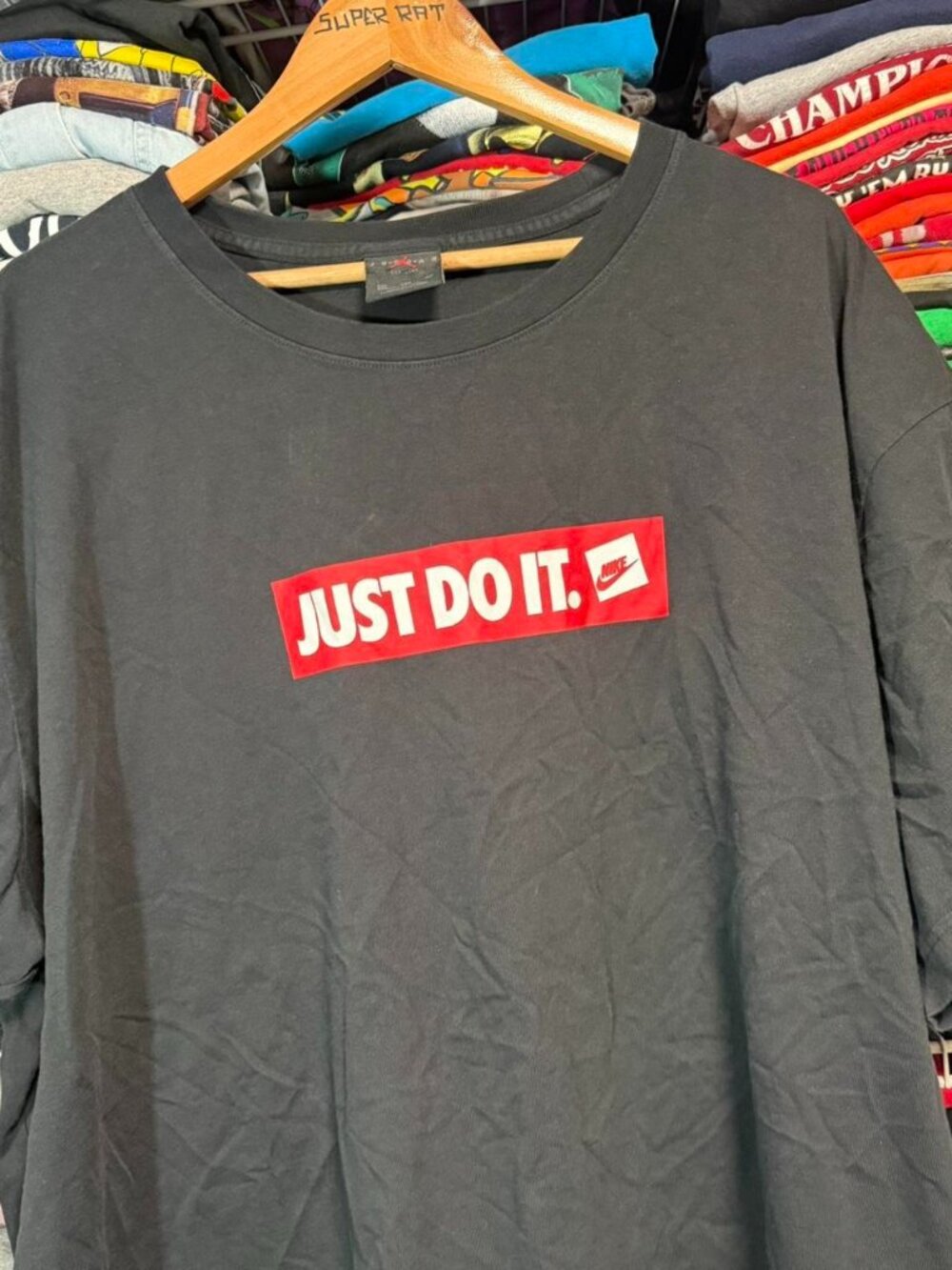 Y2K Jordan Nike just do it box logo t shirt black